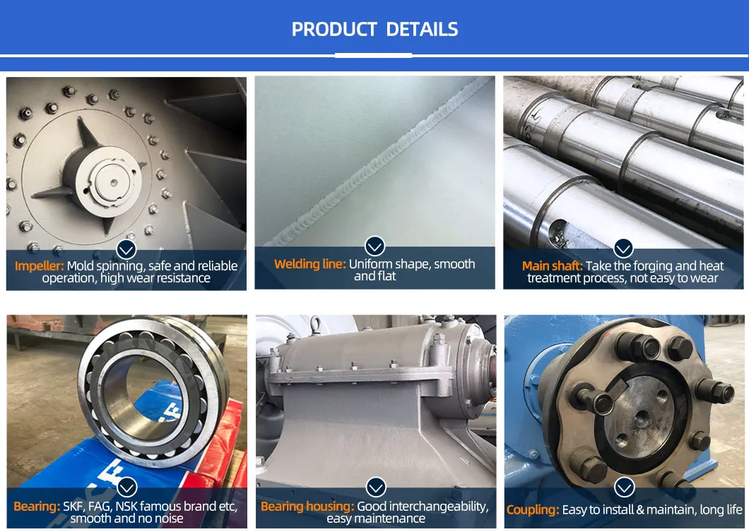 พัดลมดูดอากาศแบบแรงเหวี่ยงสำหรับบำบัดไอเสียเตาหลอมไฟฟ้าแบบอาร์ค 5-12 ซีรีส์ 1